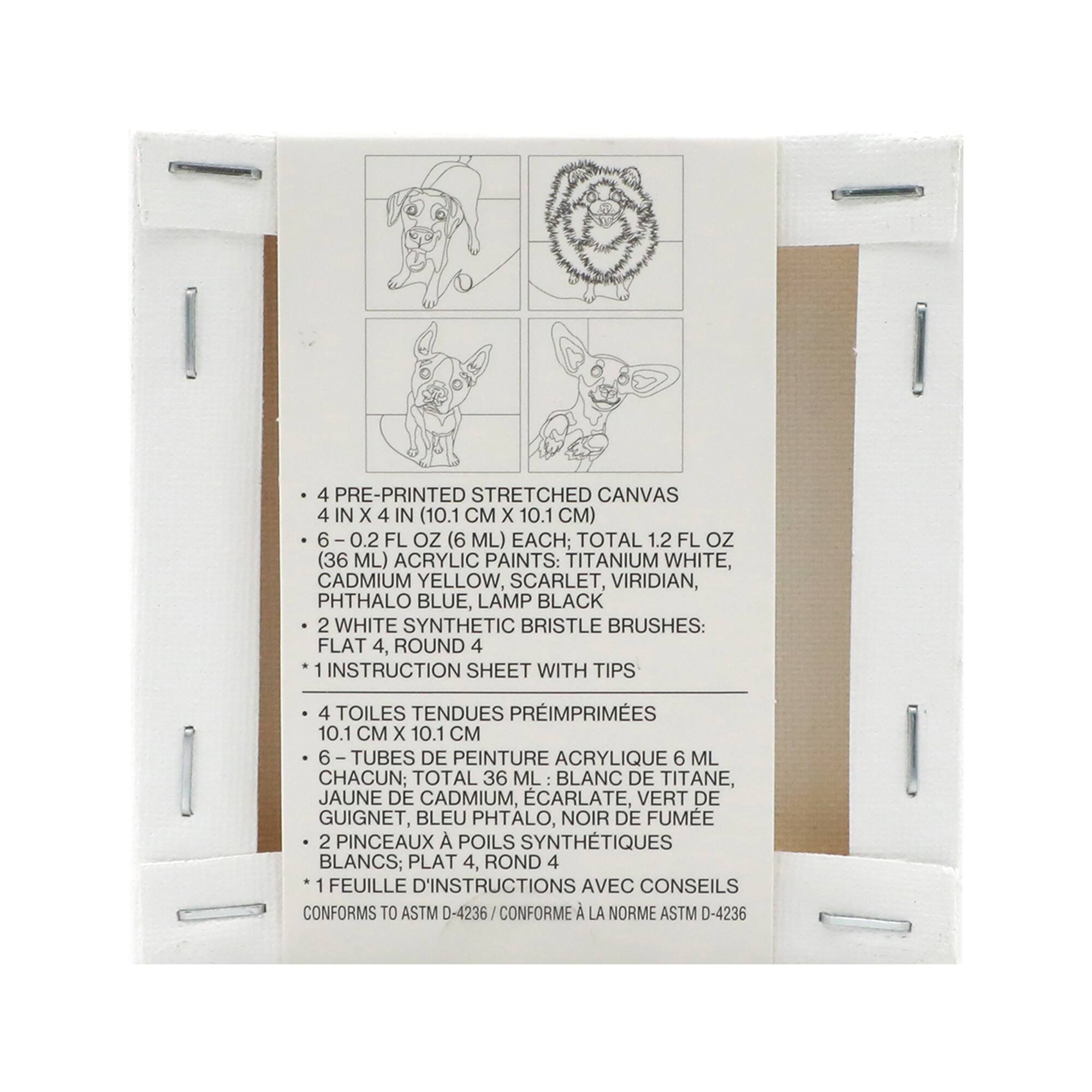 4" x 4" Dogs Canvas Painting Kit by Craft Smart®